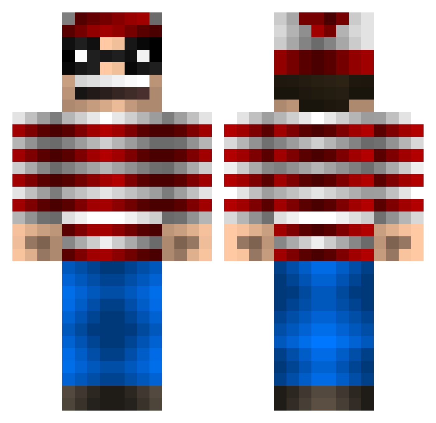 EggNogg Minecraft skin, front and back view