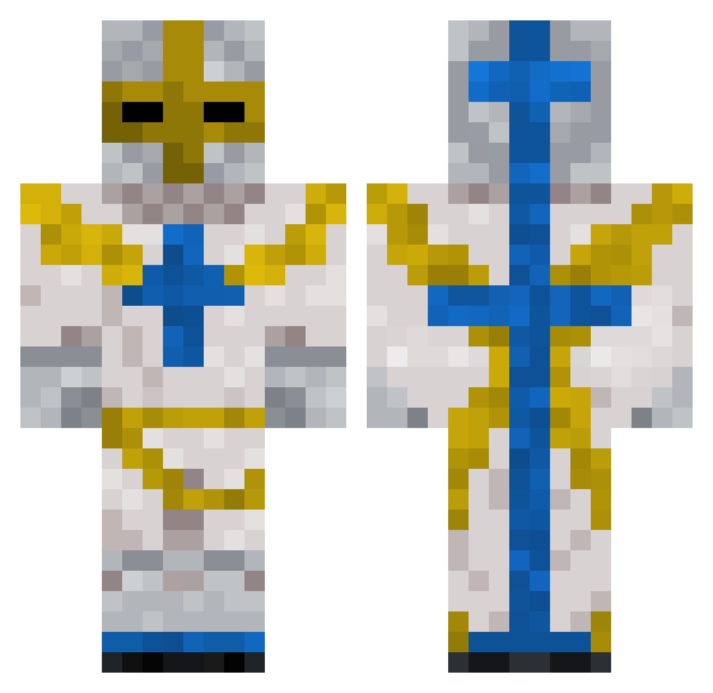 Crusader372 Minecraft skin, front and back view