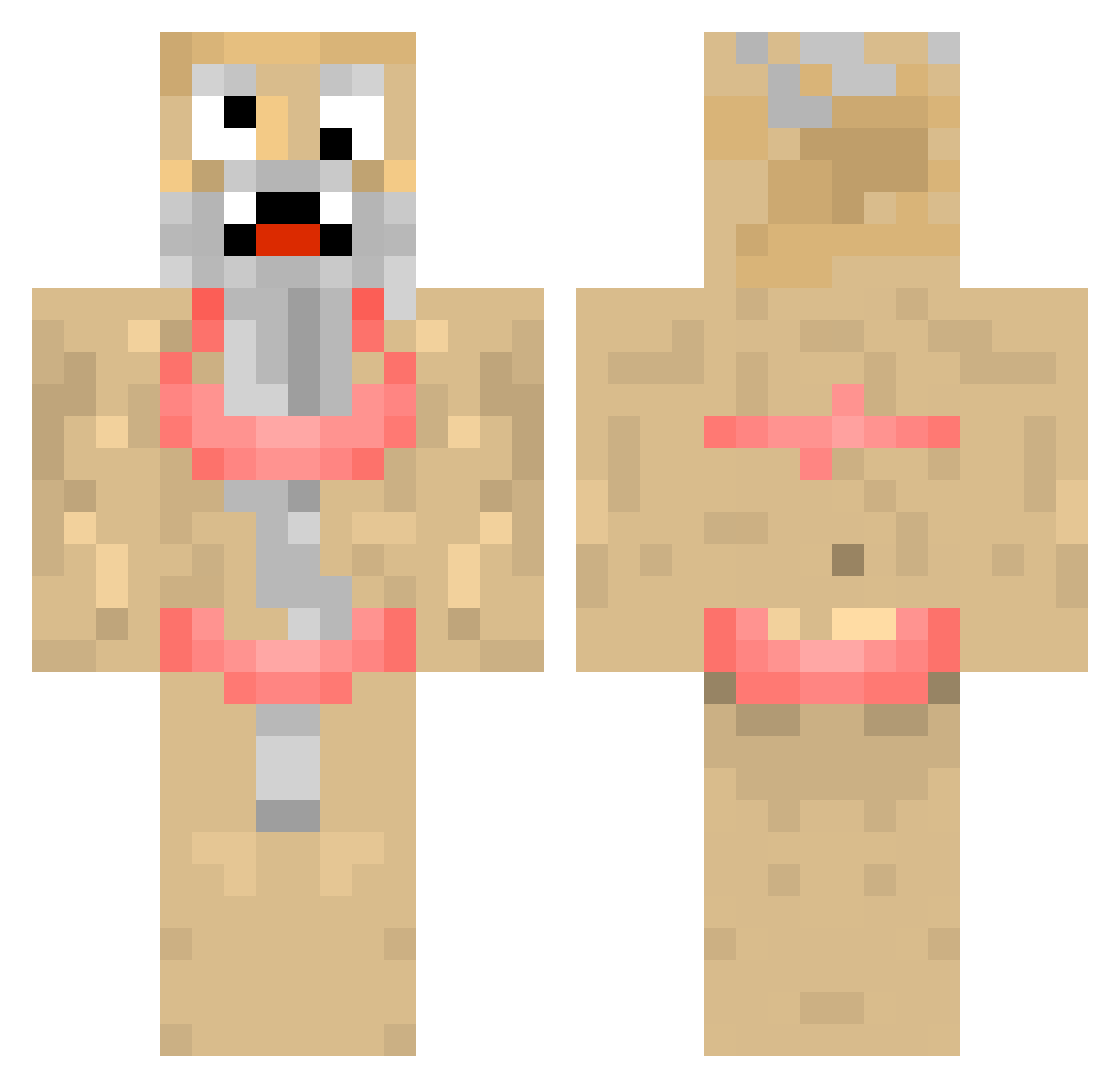 djChek Minecraft skin, front and back view