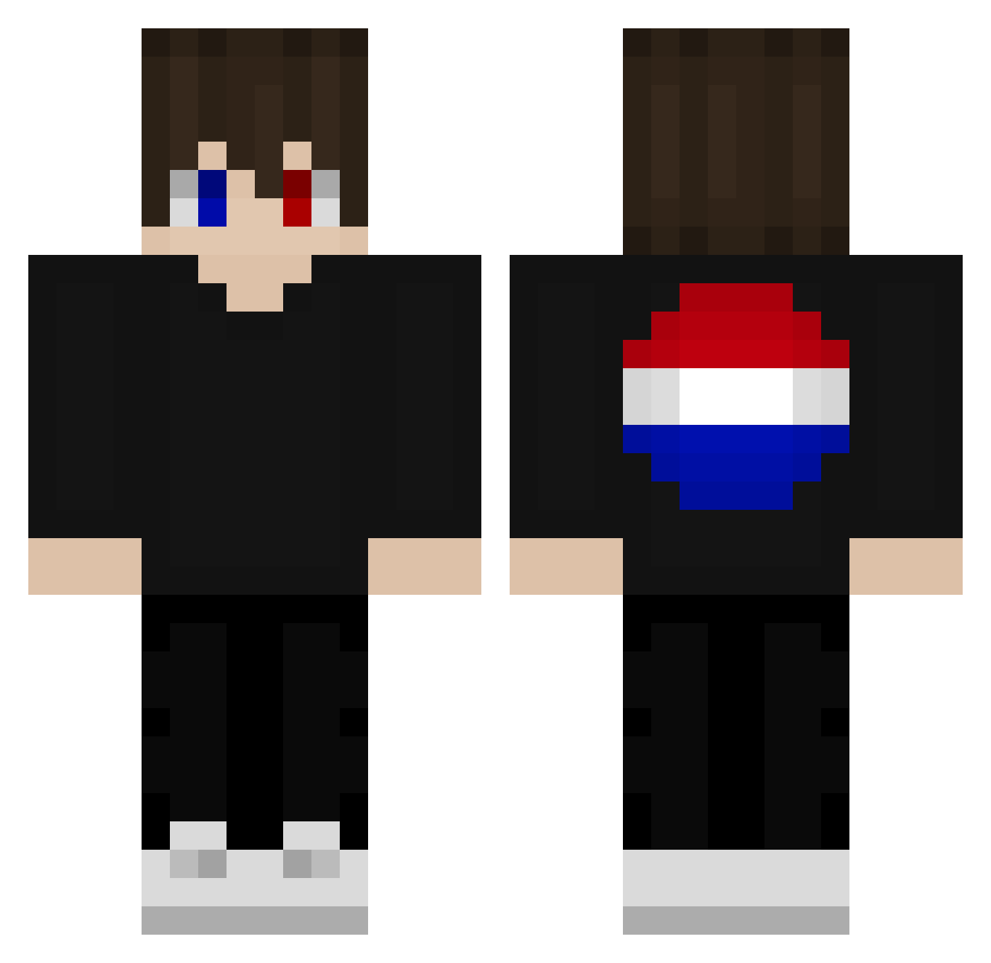 SkibidiEmre Minecraft skin, front and back view