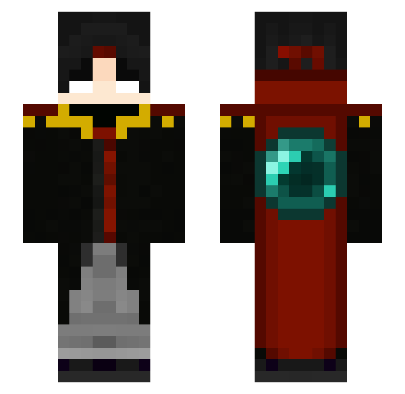 iKoez Minecraft skin, front and back view