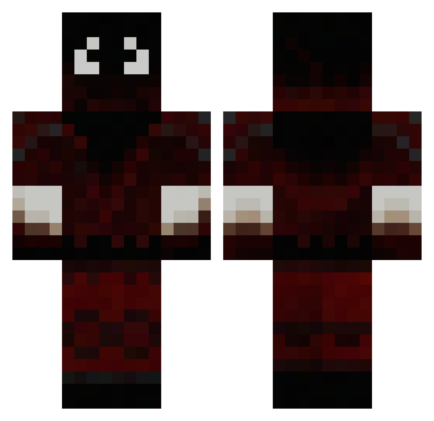 SchaduwStan Minecraft skin, front and back view