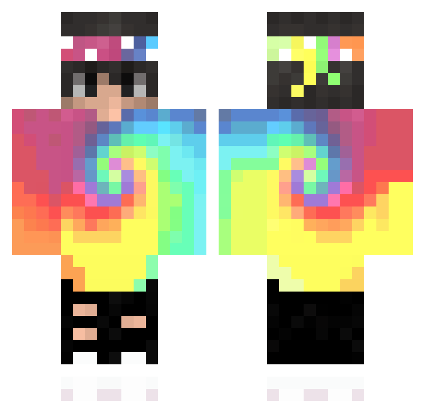 JOHNIRIFIC Minecraft skin, front and back view