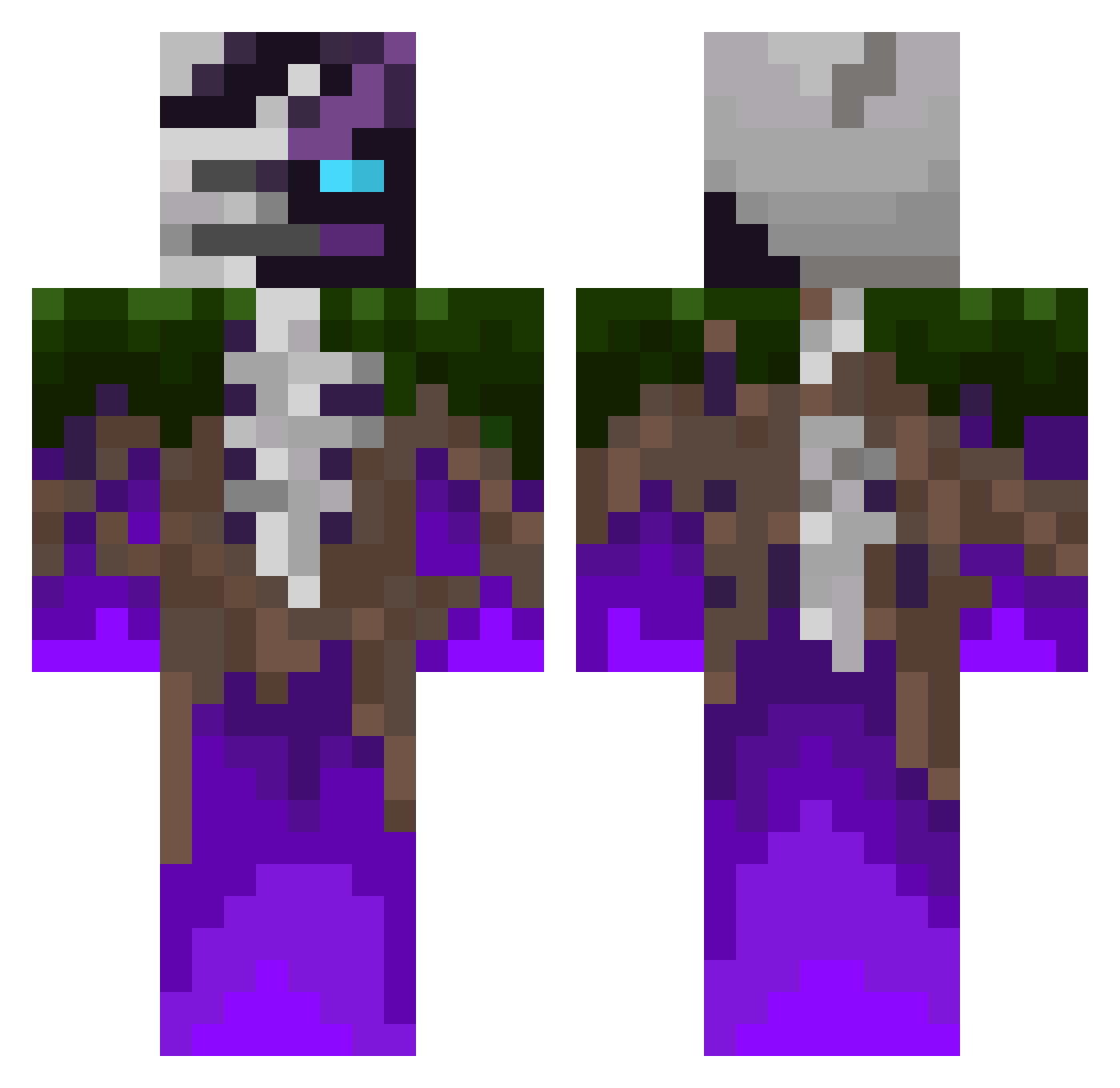 ClanRevolution Minecraft skin, front and back view