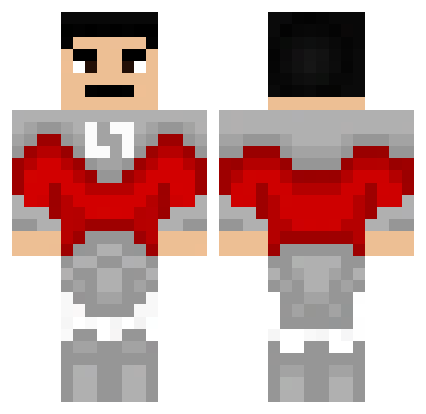 Zxydcraft Minecraft skin, front and back view