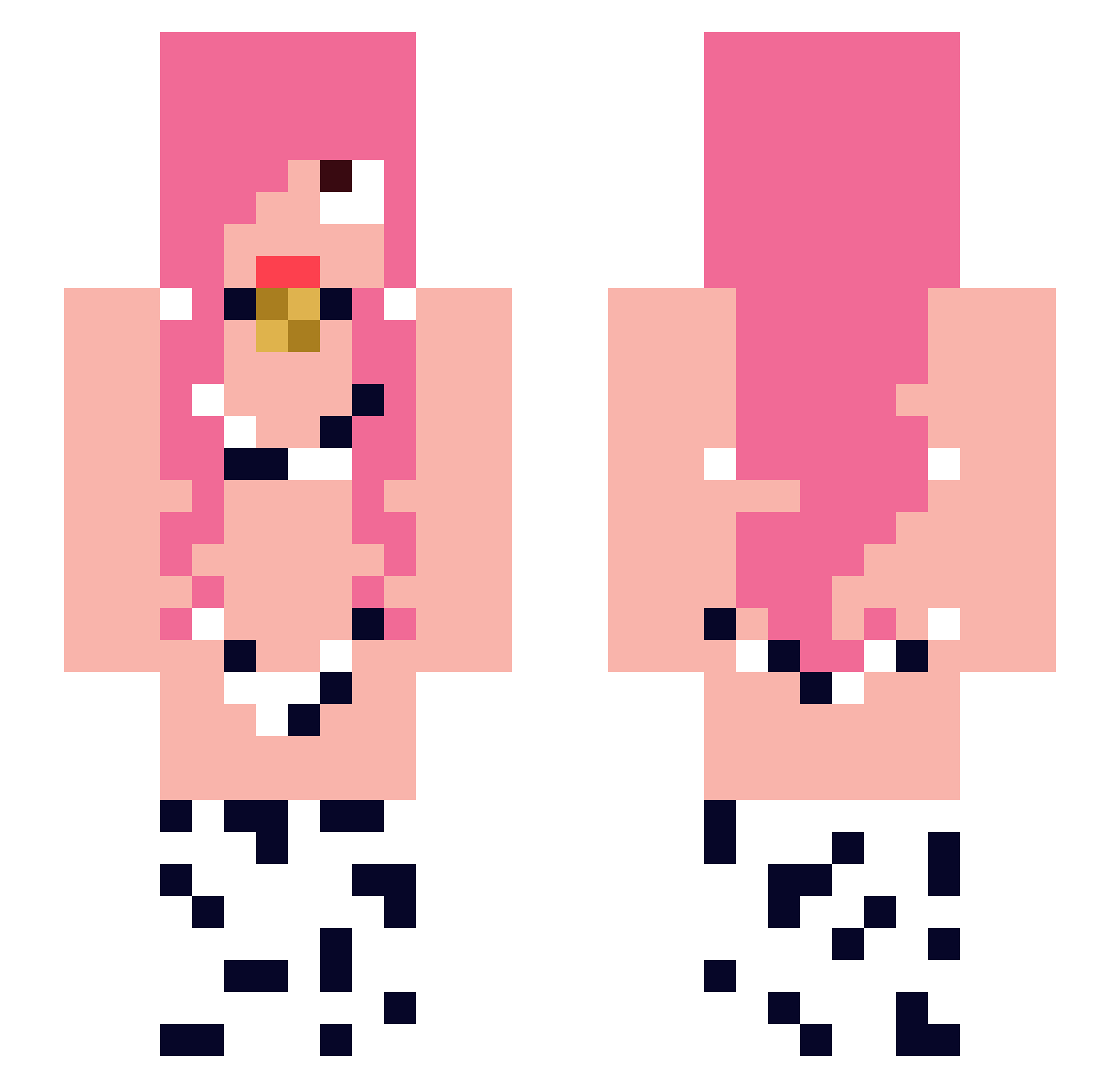 AlterRay Minecraft skin, front and back view