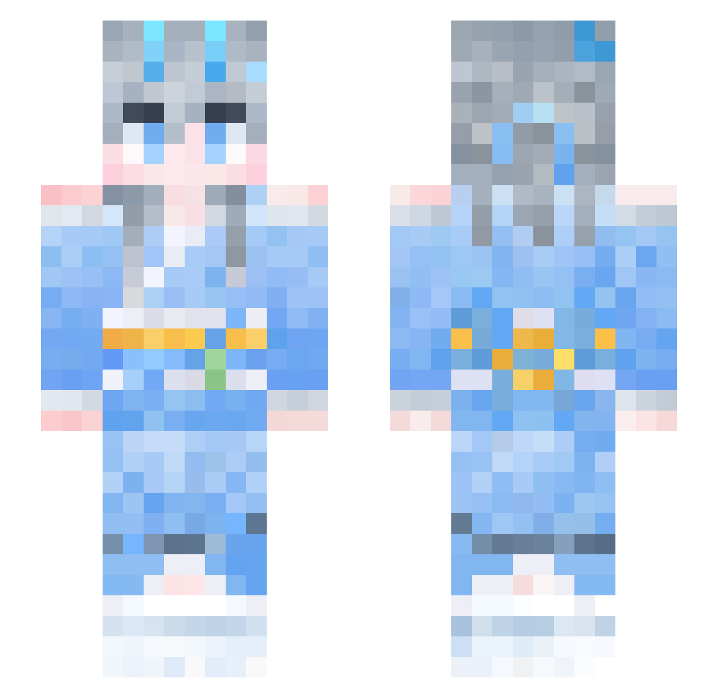 qing_ta Minecraft skin, front and back view
