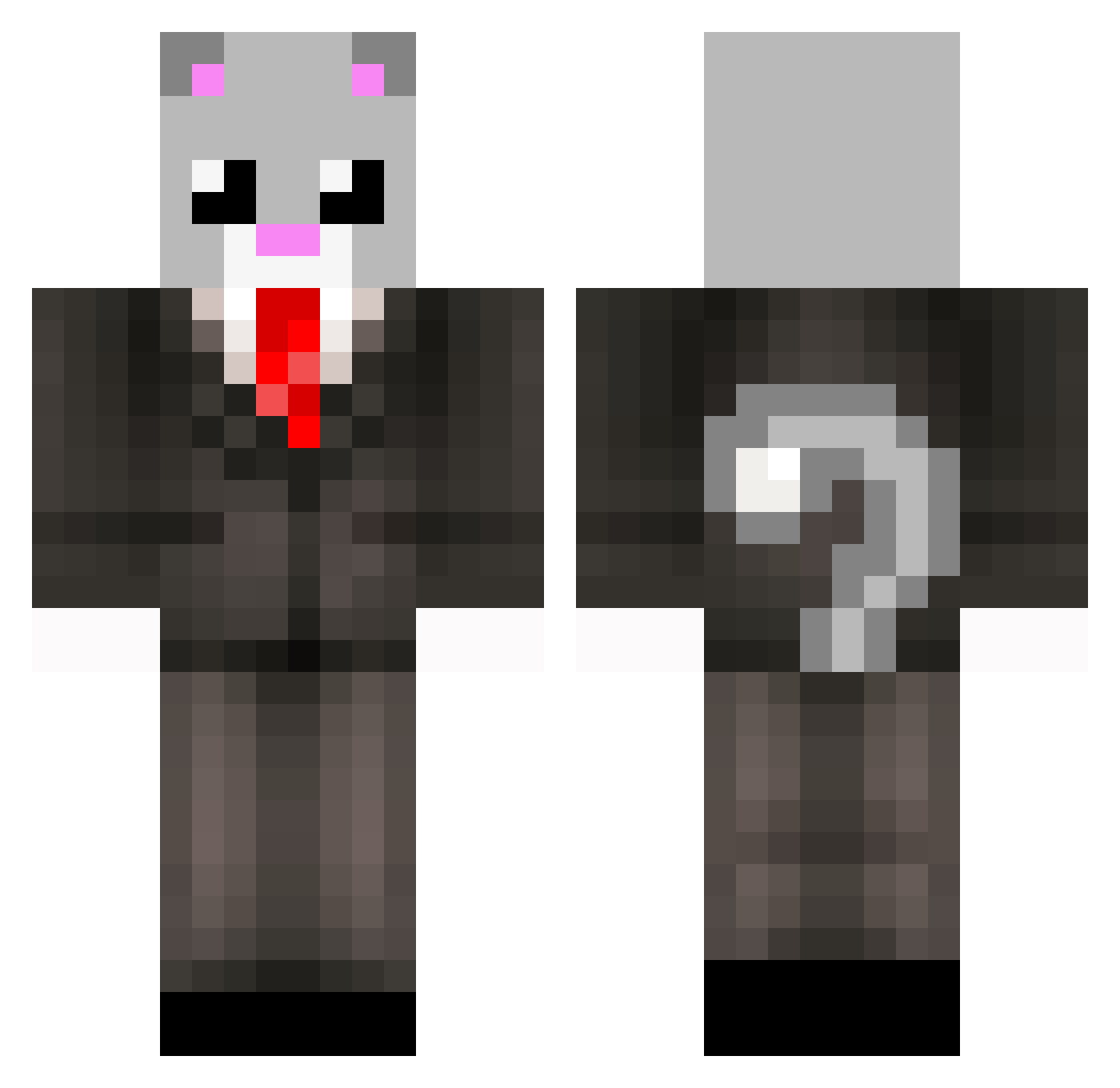 Corrupted_Cat Minecraft skin, front and back view