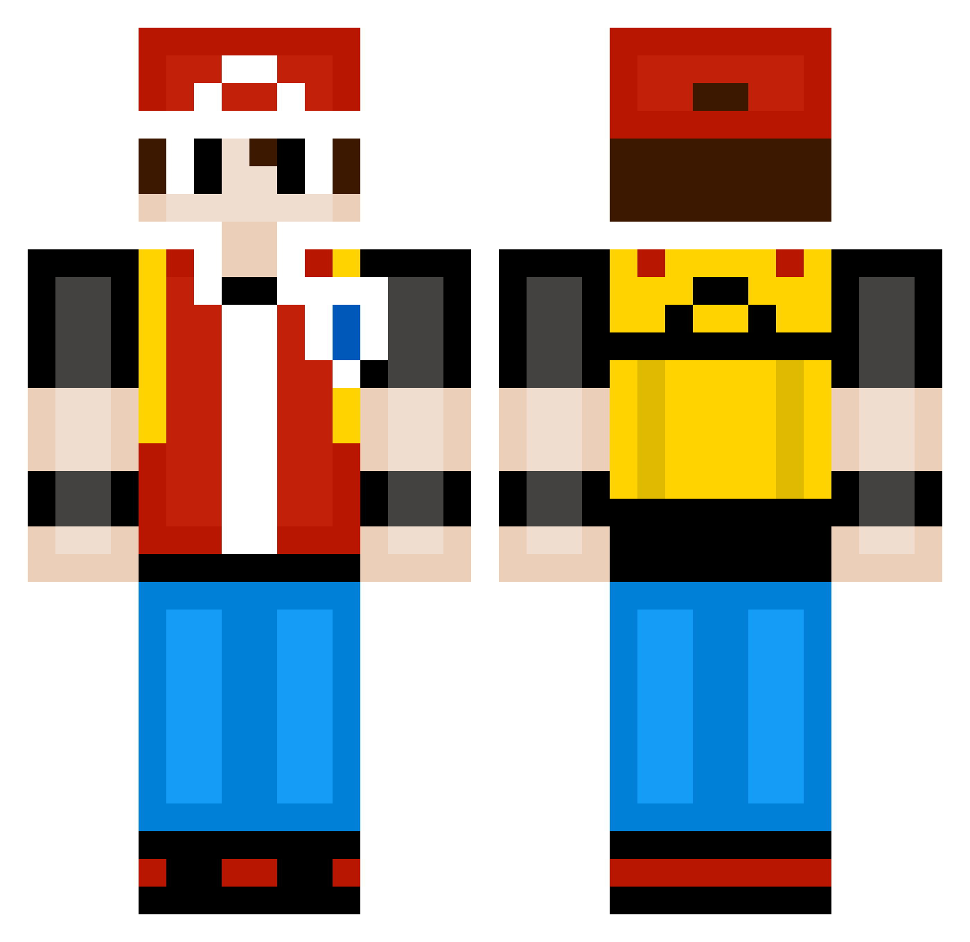 Flexwell Minecraft skin, front and back view