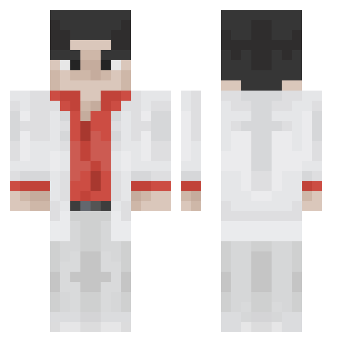 Zynthorix Minecraft skin, front and back view