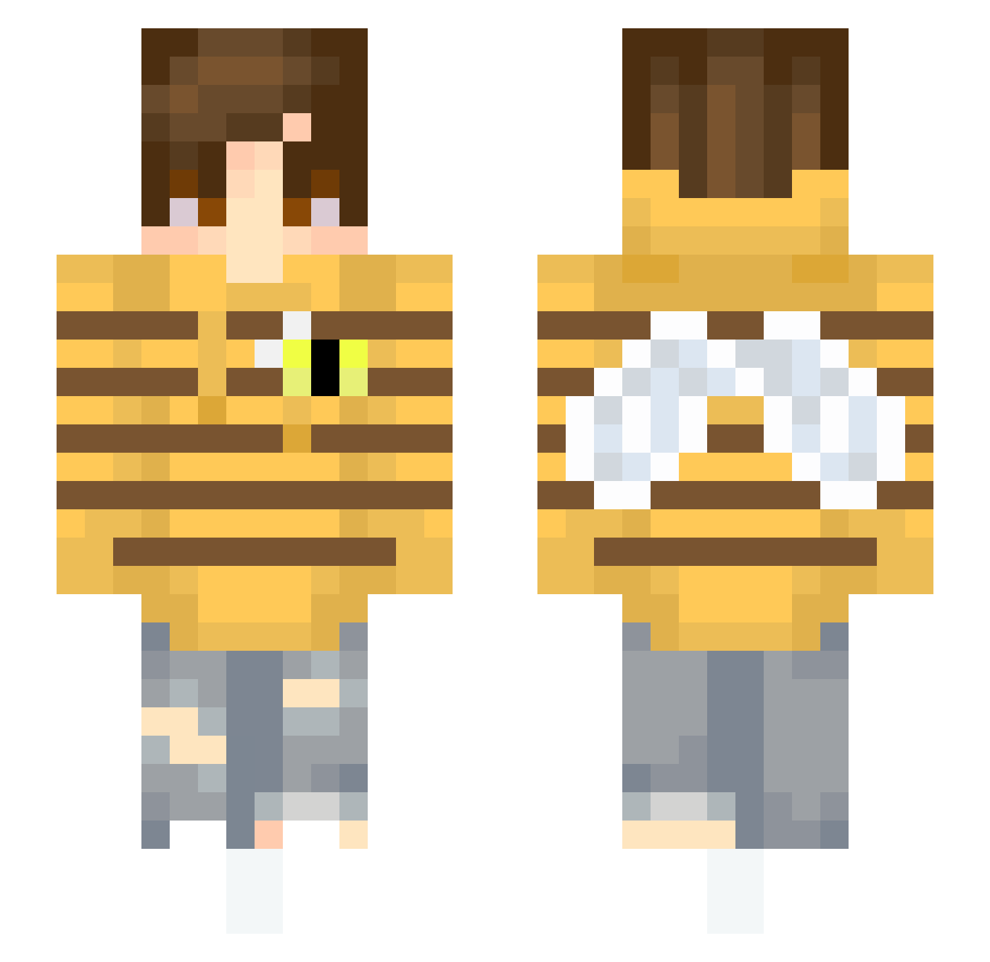KsyzIsChefrgISv Minecraft skin, front and back view