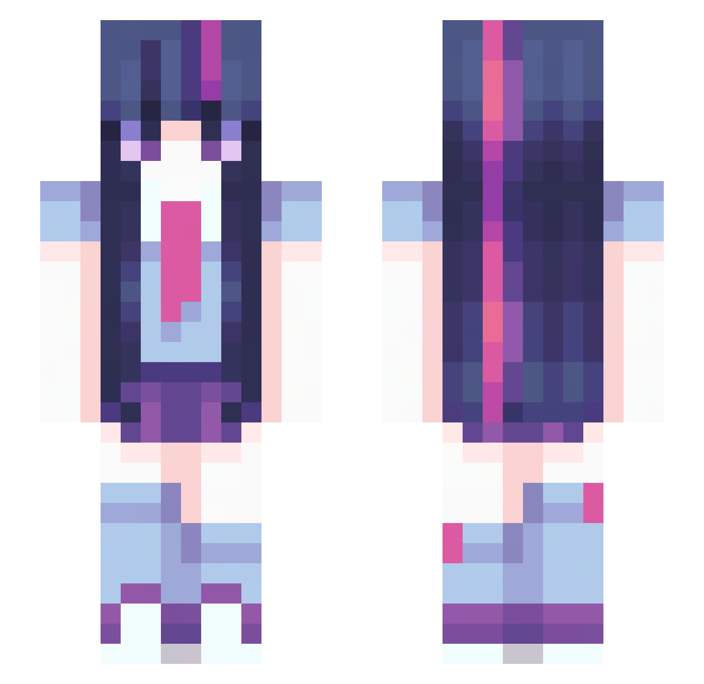 Bryaak Minecraft skin, front and back view