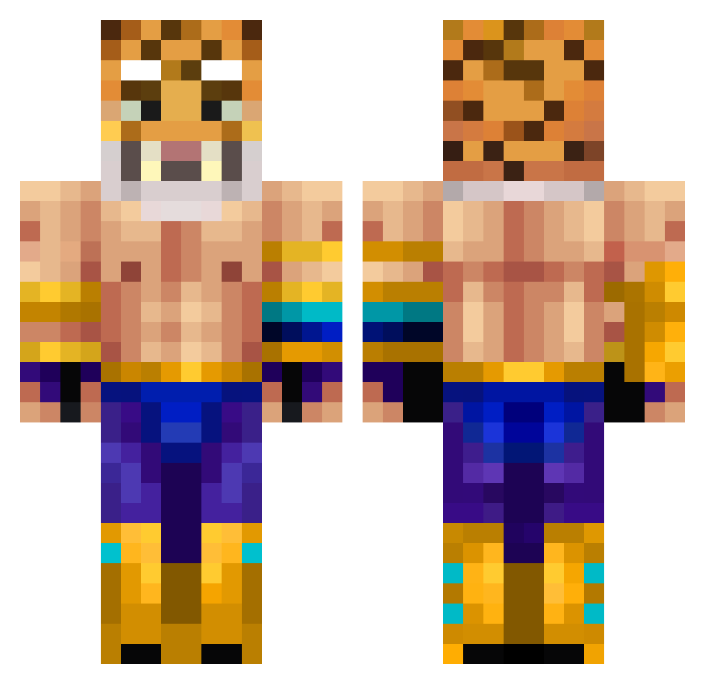 radGeist Minecraft skin, front and back view