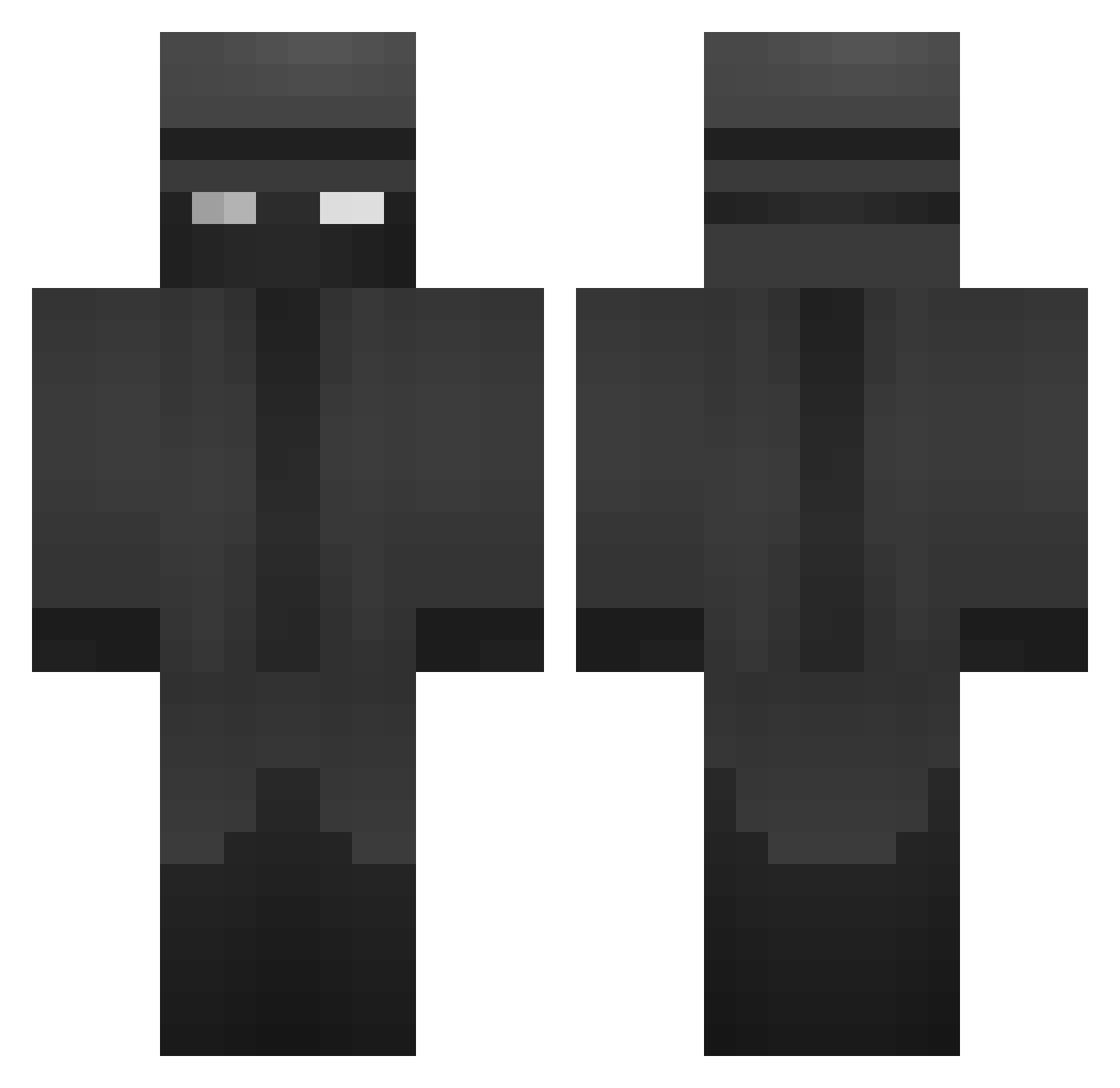 Flawloss Minecraft skin, front and back view