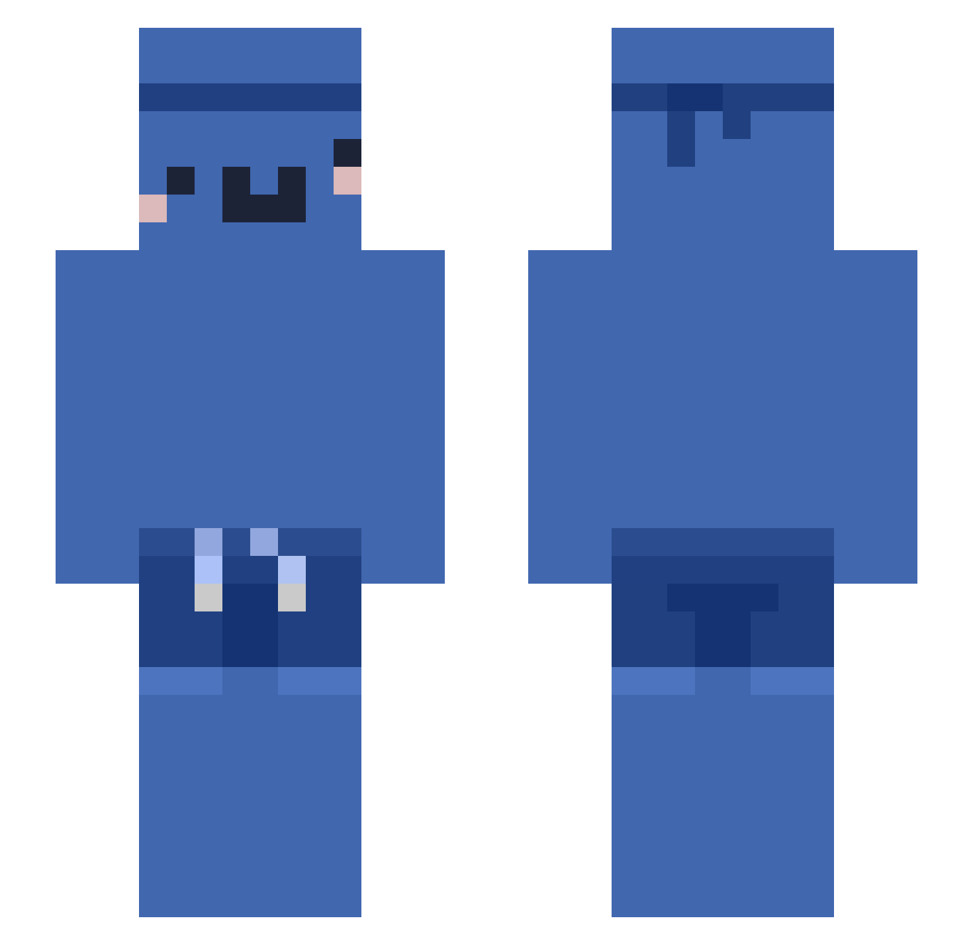 Blitto Minecraft skin, front and back view