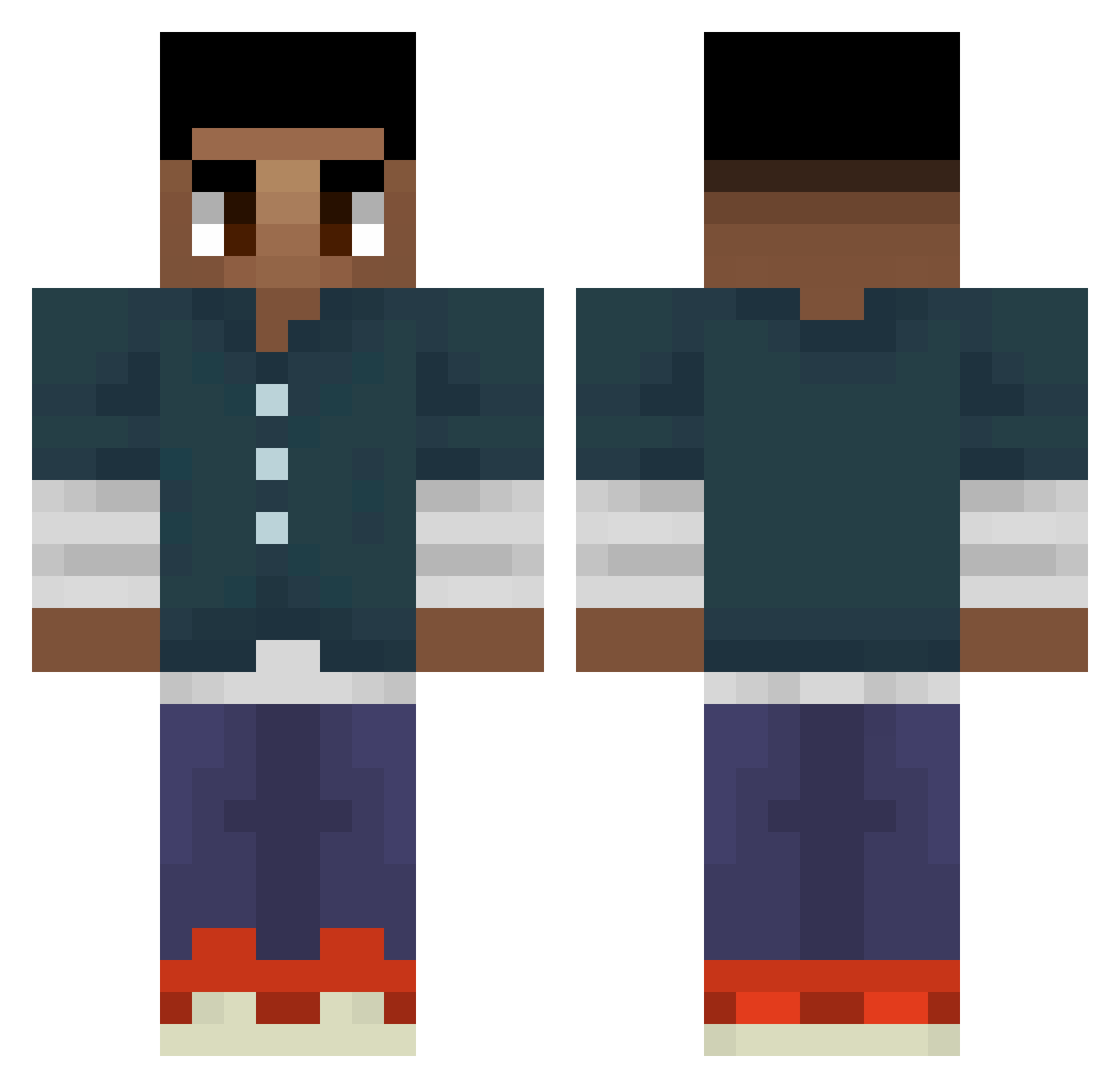 Enziinn Minecraft skin, front and back view