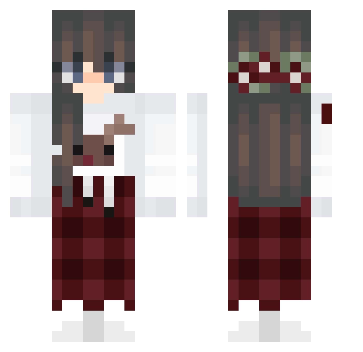 lcia Minecraft skin, front and back view