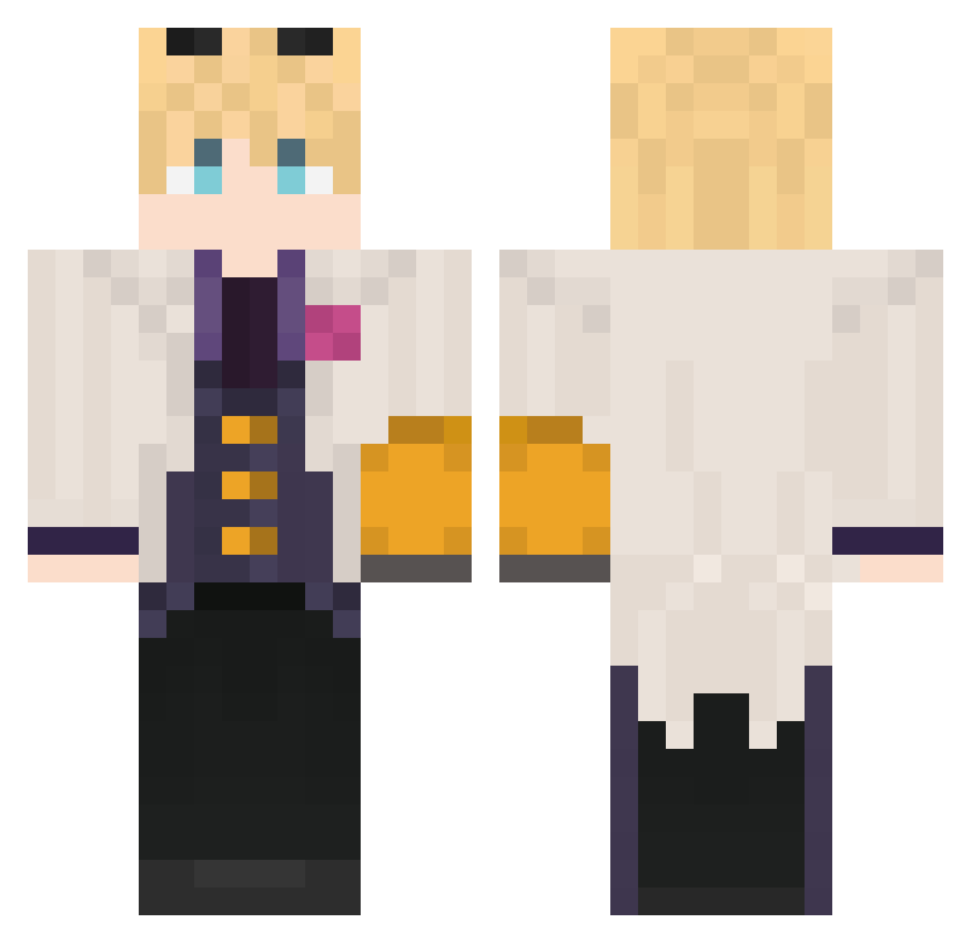 ReZzexOG Minecraft skin, front and back view