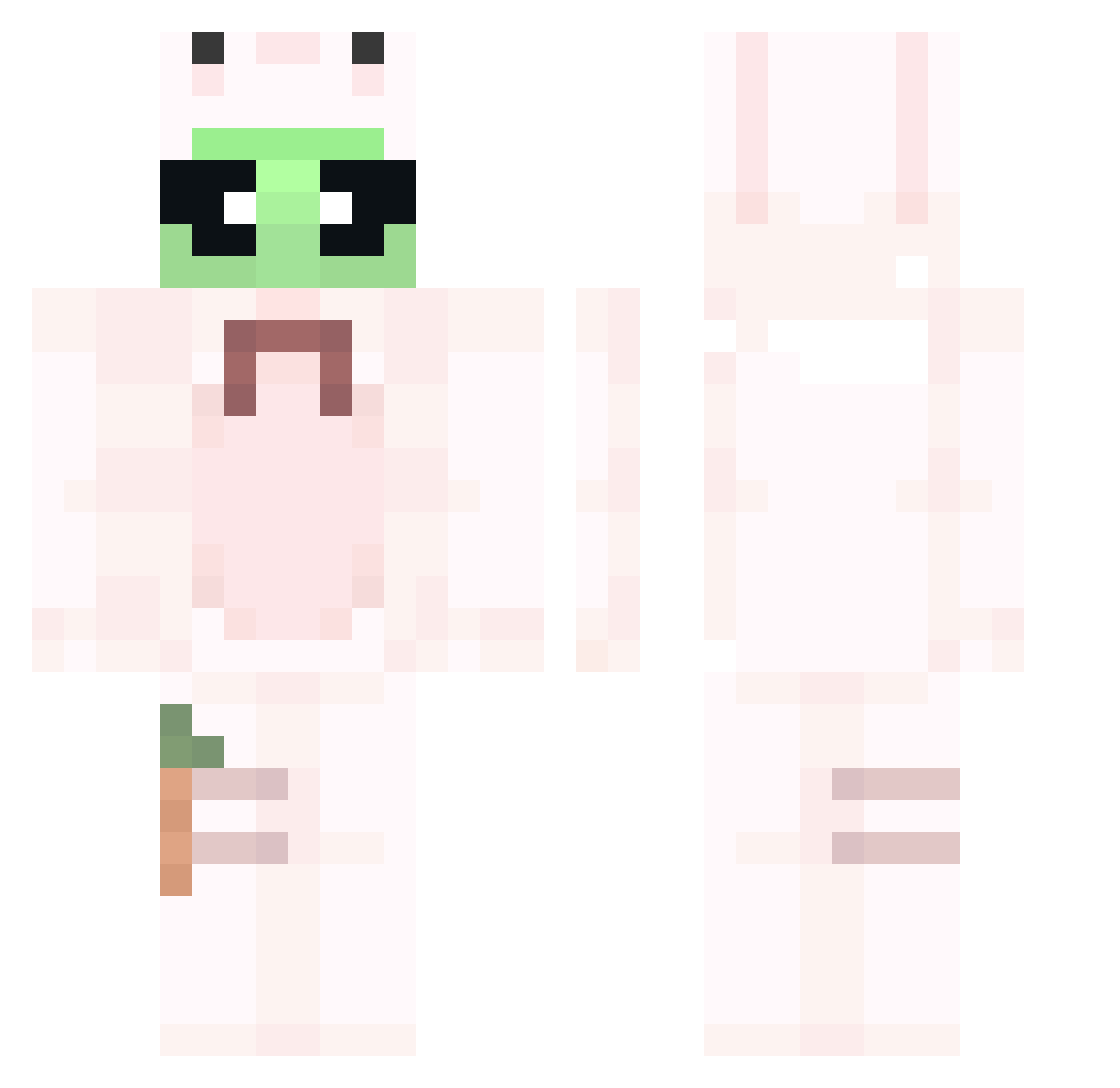 NyusziOverdose Minecraft skin, front and back view