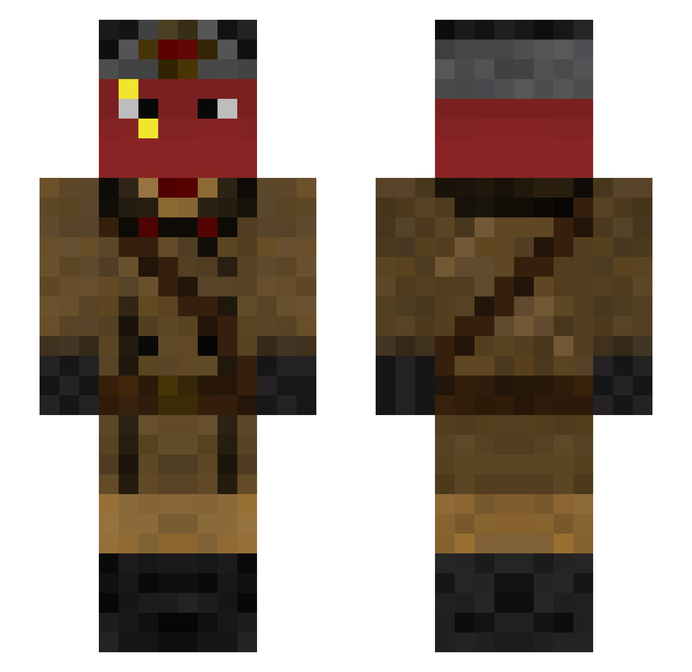 Testeraccount1 Minecraft skin, front and back view