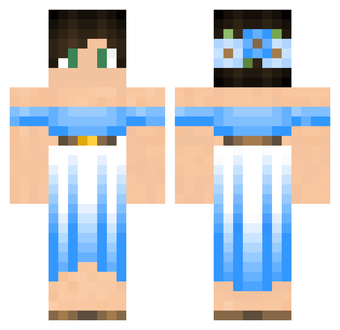 hubirt20 Minecraft skin, front and back view