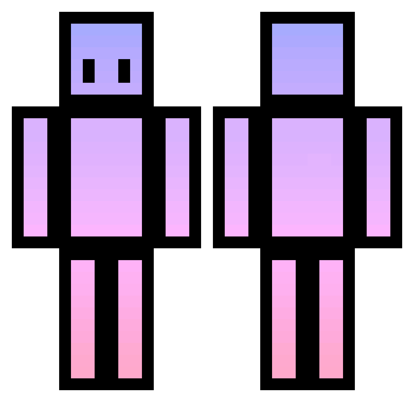 liLe2429 Minecraft skin, front and back view