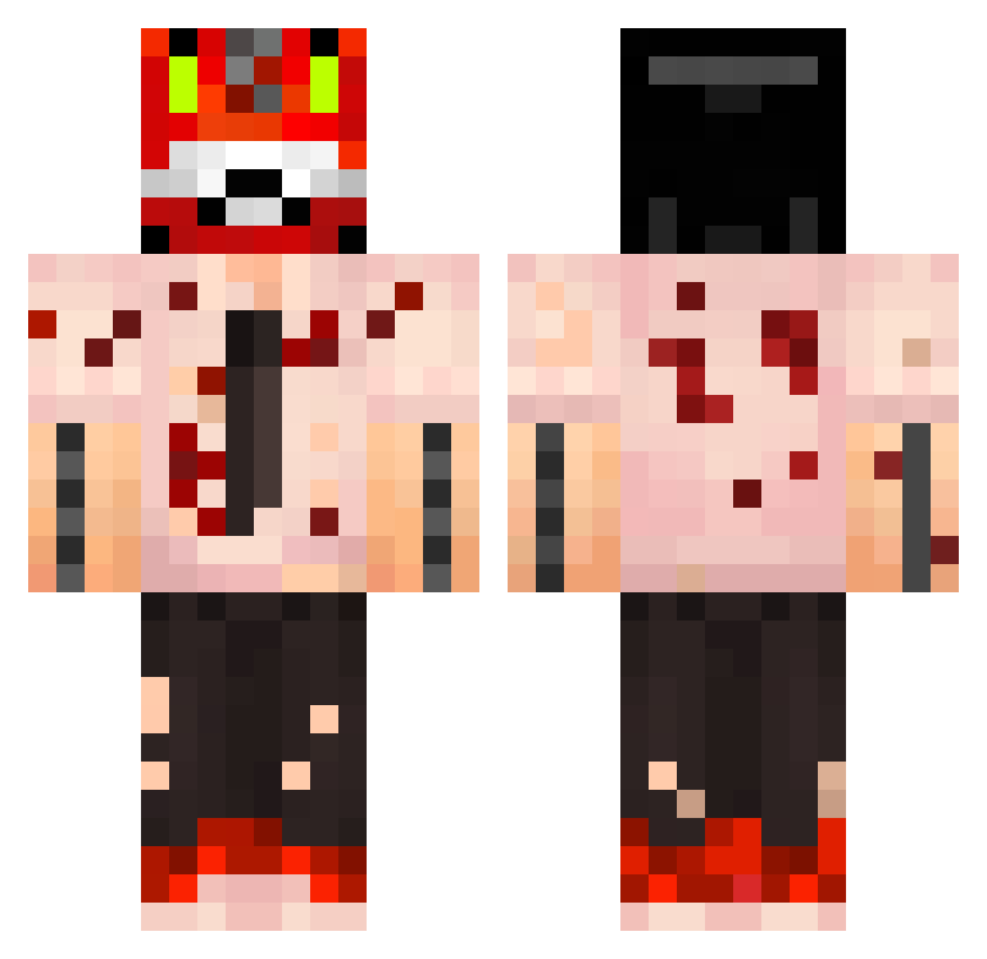 TurxZz Minecraft skin, front and back view