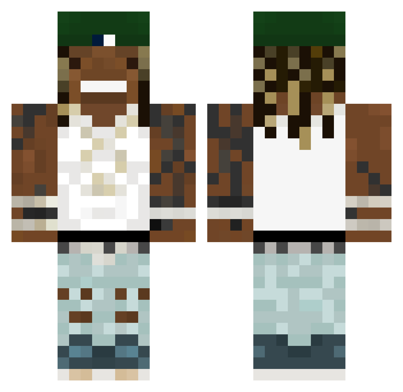 dhaain Minecraft skin, front and back view