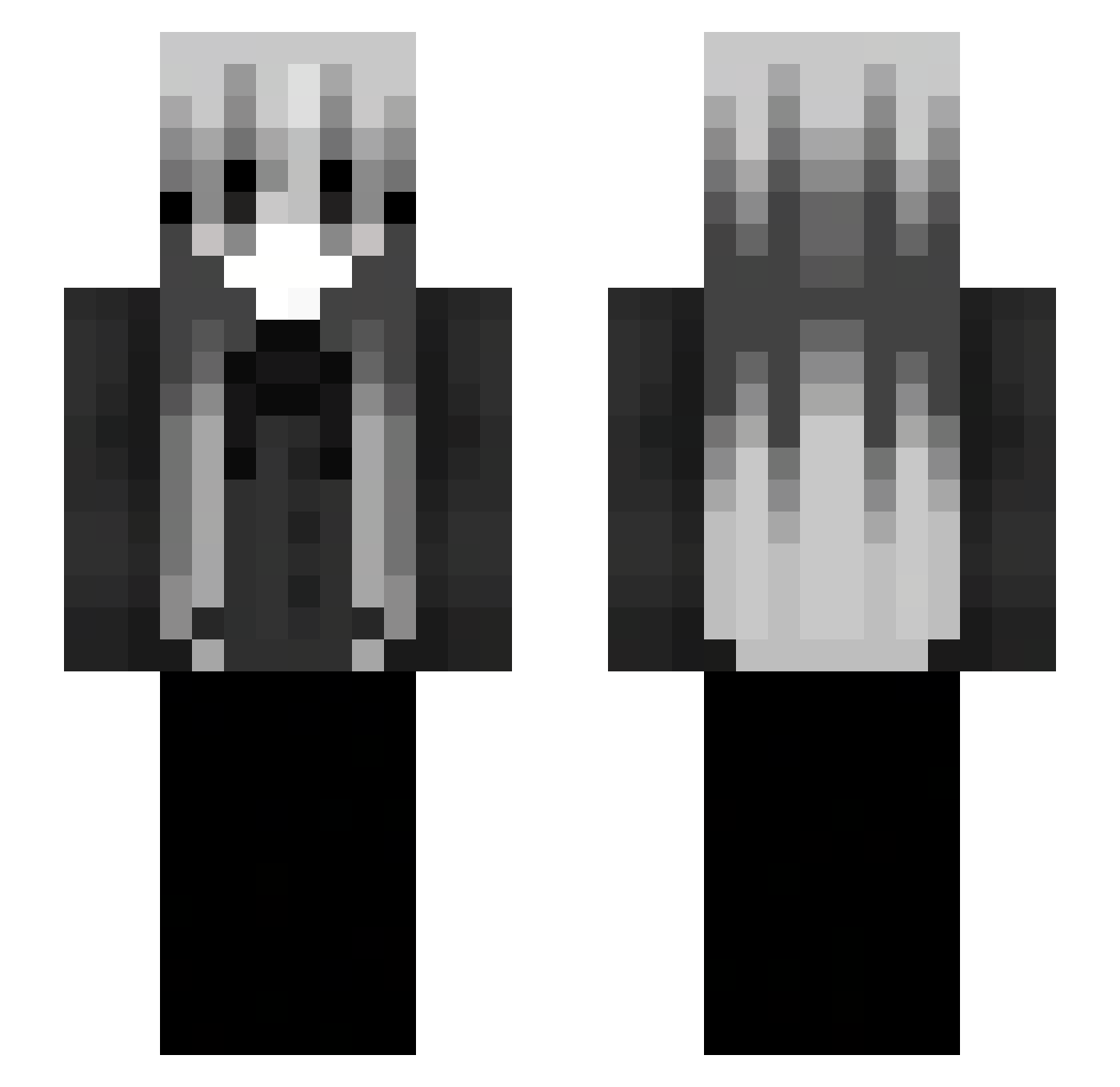 Tsunuma Minecraft skin, front and back view