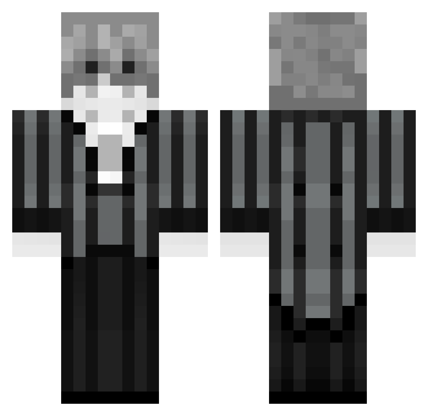 exttazy Minecraft skin, front and back view