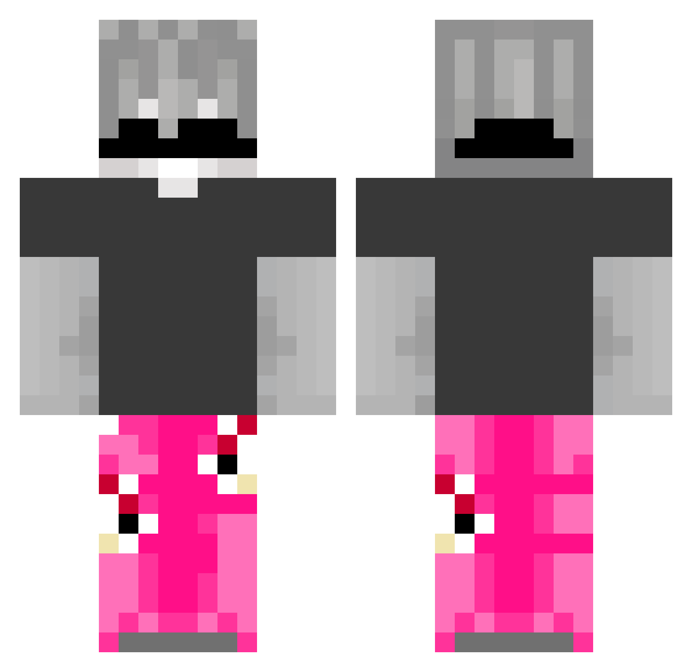 Dkalisk Minecraft skin, front and back view