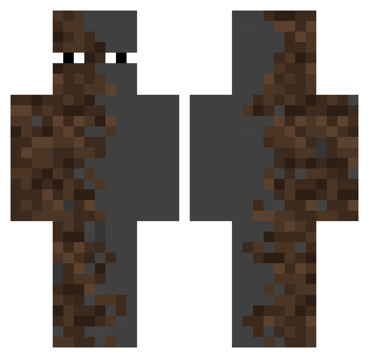 Apemann124 Minecraft skin, front and back view