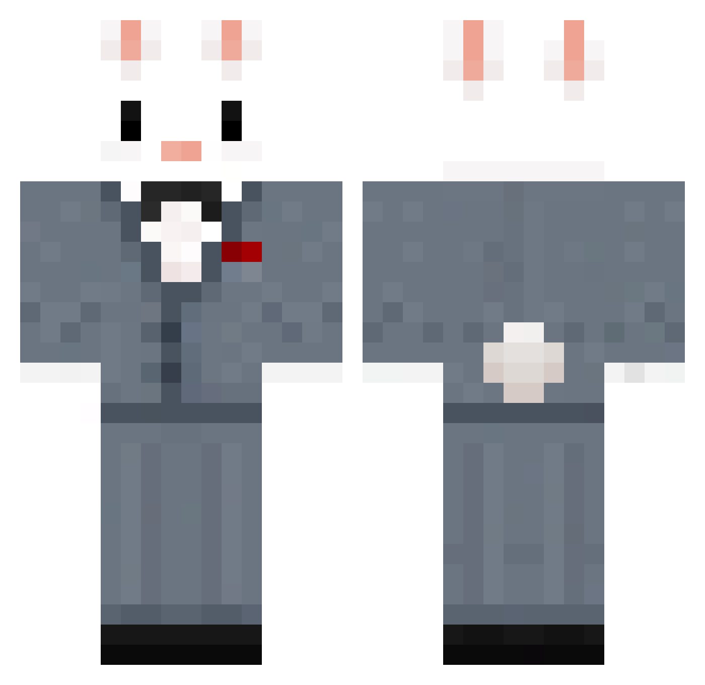 y0b Minecraft skin, front and back view