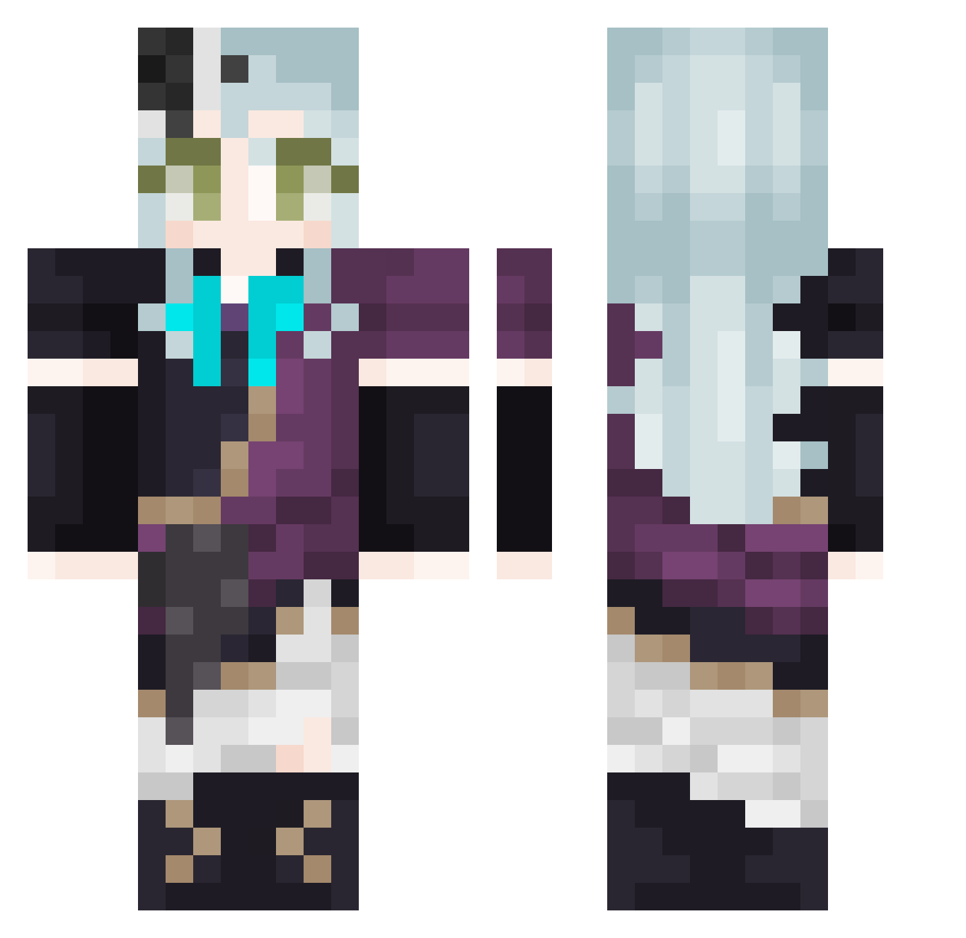 pplebb Minecraft skin, front and back view