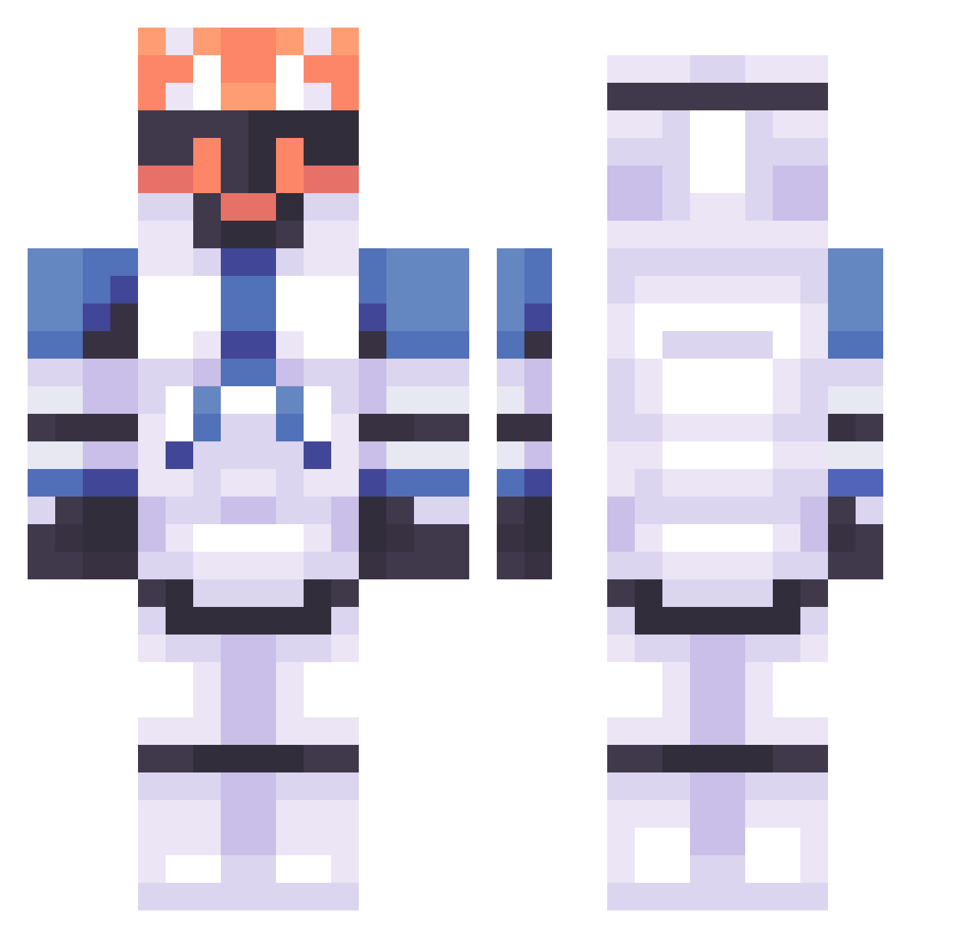 Akiraa75 Minecraft skin, front and back view