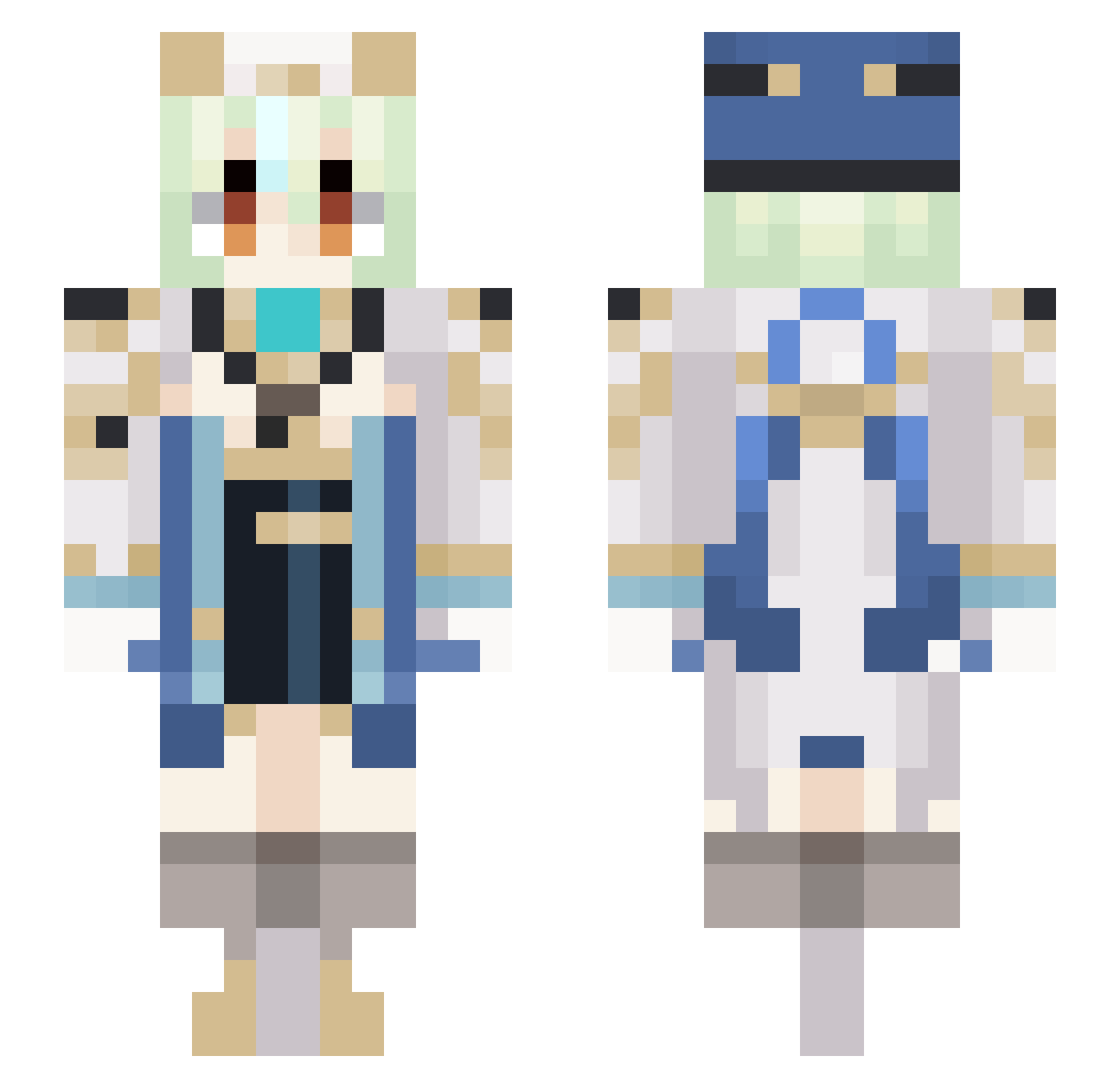 mieruko1 Minecraft skin, front and back view
