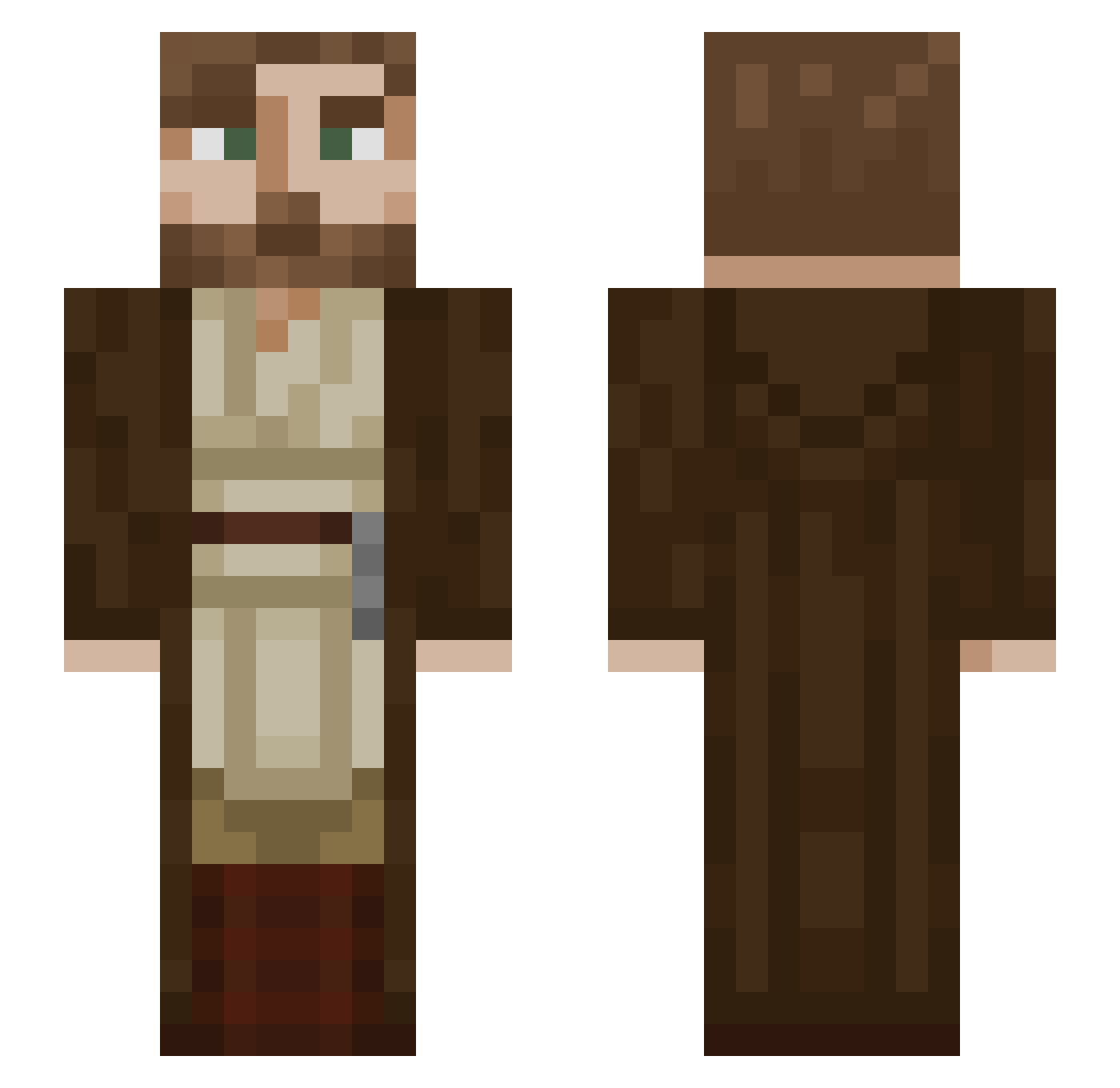 Linch13 Minecraft skin, front and back view