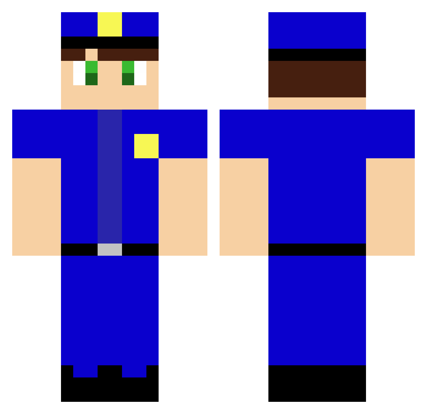 HWM15 Minecraft skin, front and back view