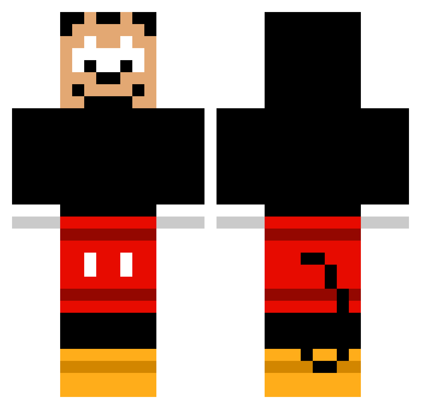 Ehner Minecraft skin, front and back view