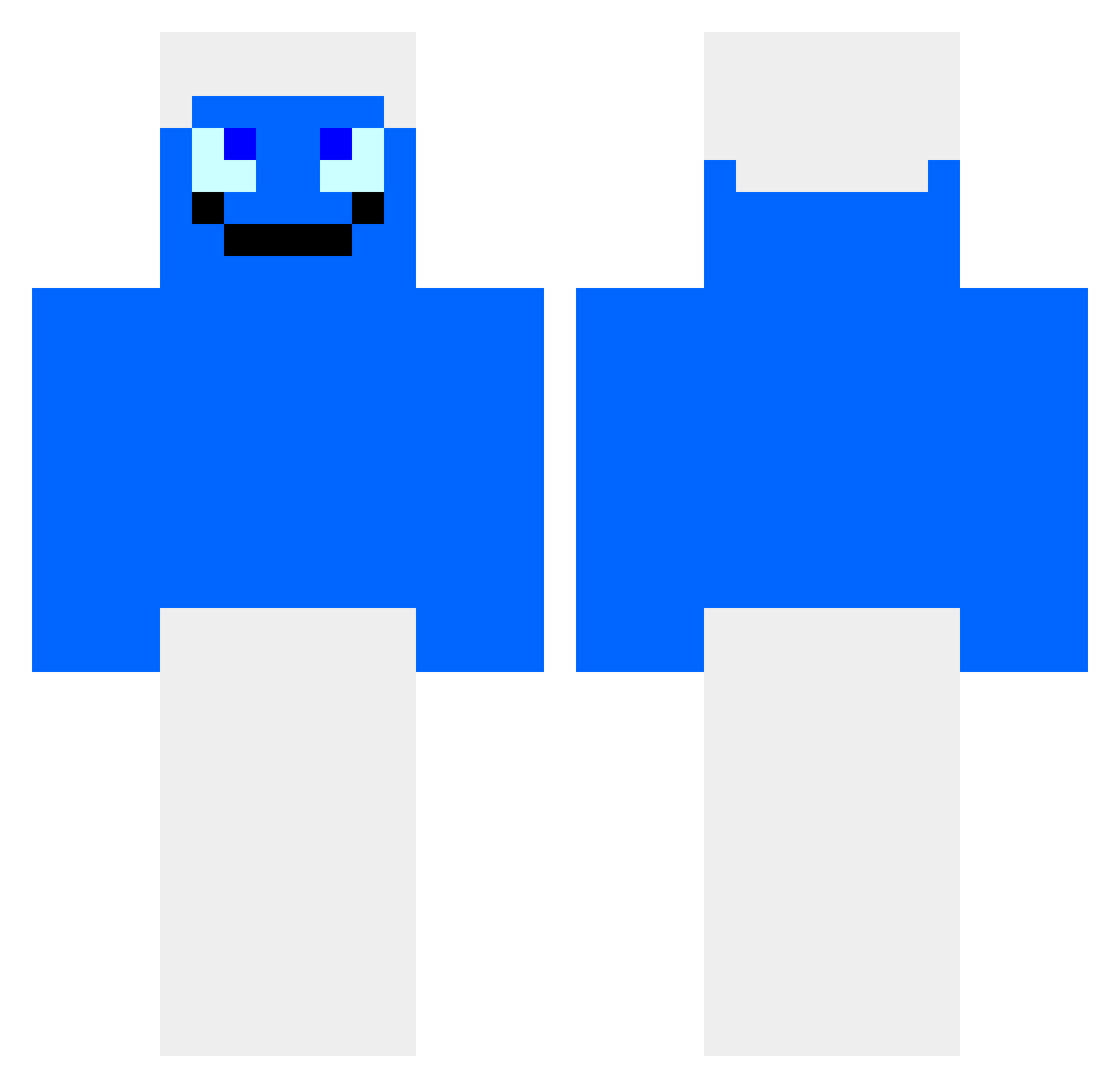 K4RBE Minecraft skin, front and back view