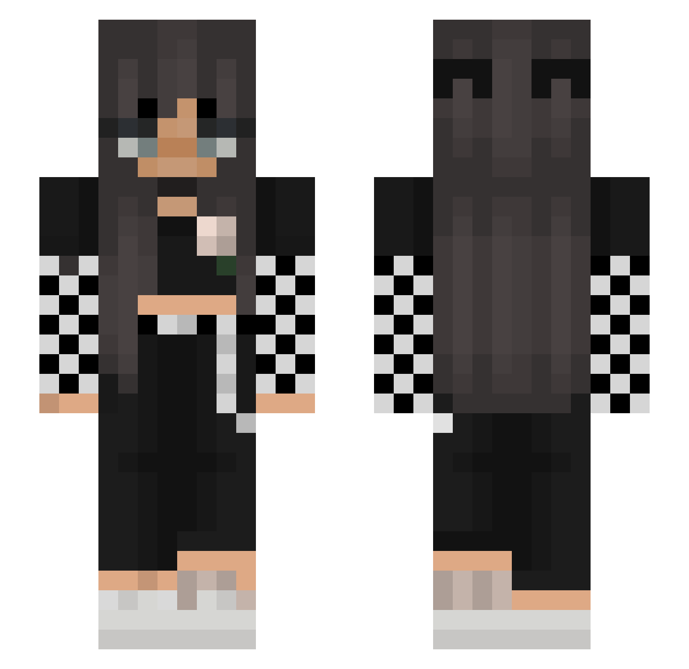 ImamBee Minecraft skin, front and back view