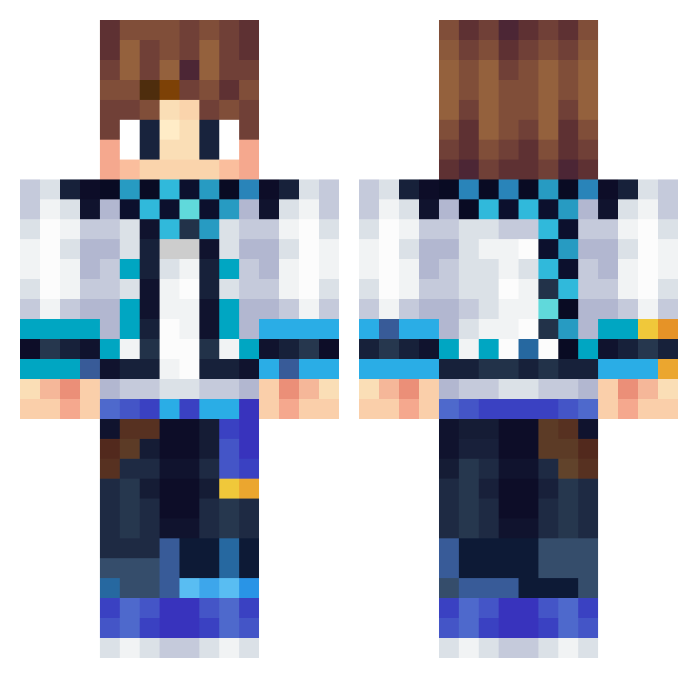 bxstler Minecraft skin, front and back view