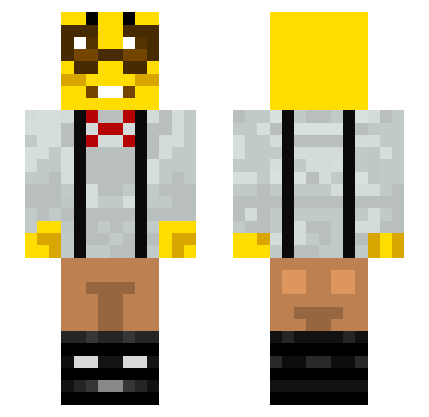 ChnkHacker Minecraft skin, front and back view