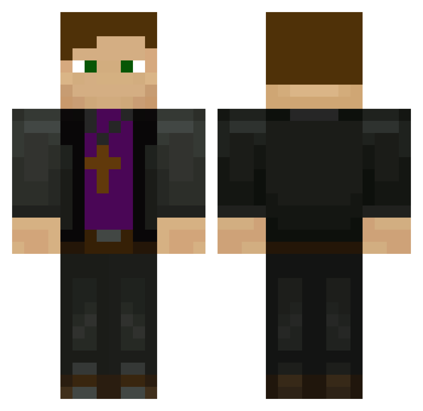 Noctairis Minecraft skin, front and back view