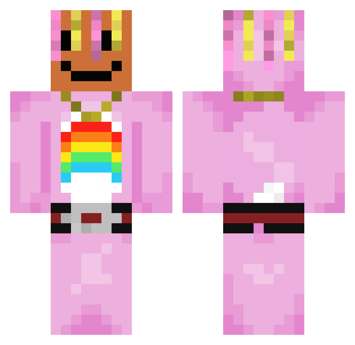 JonTheRabbi Minecraft skin, front and back view
