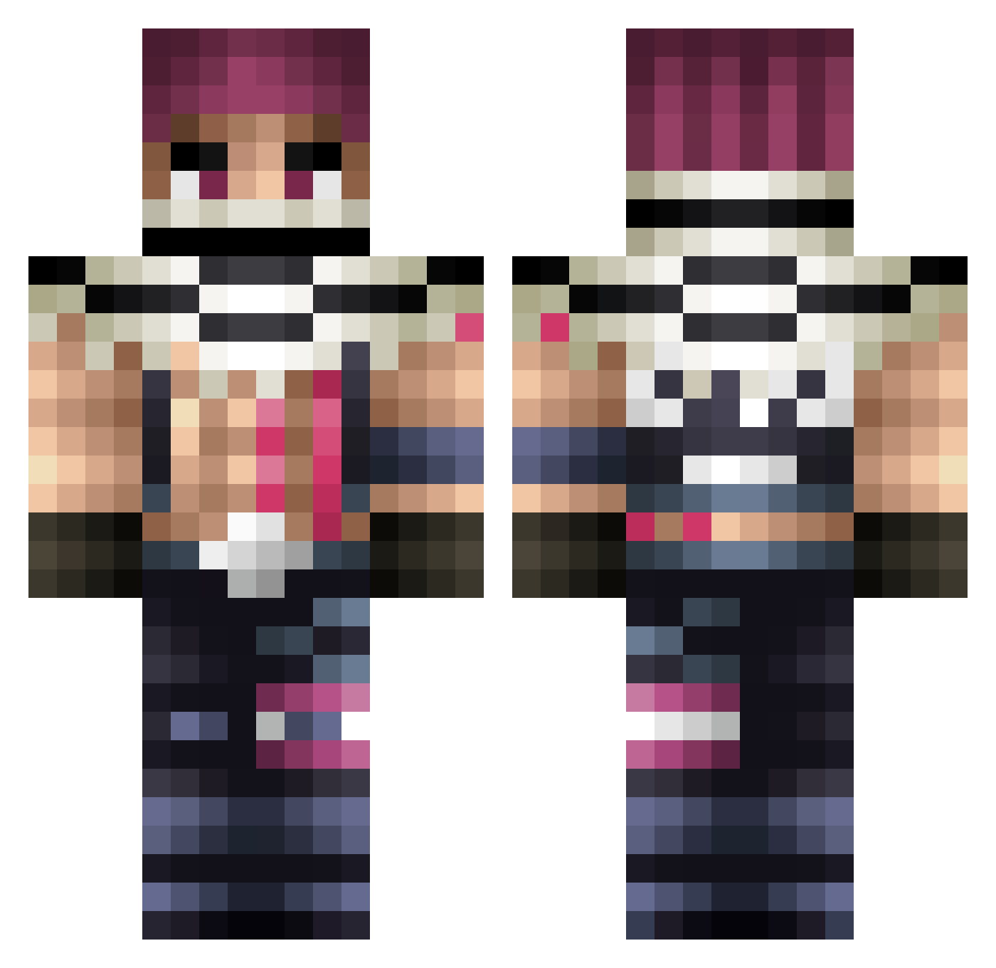 NebulaStar213 Minecraft skin, front and back view