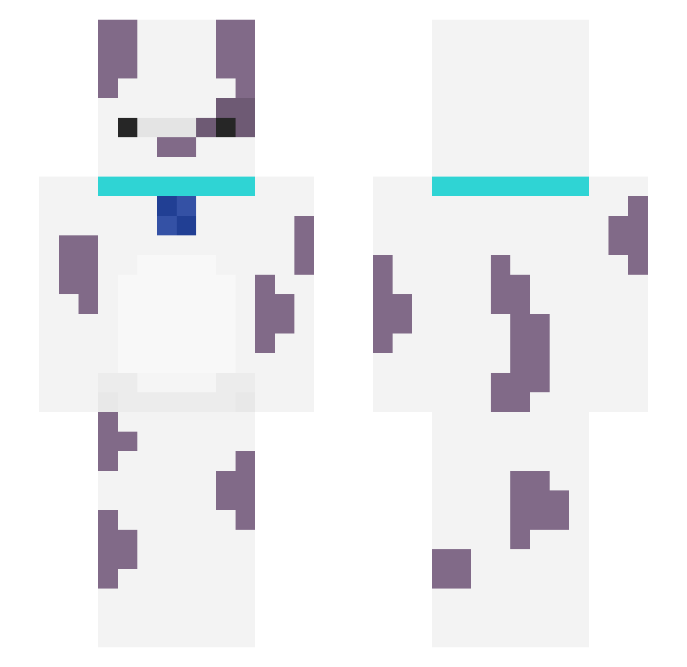 riridas Minecraft skin, front and back view