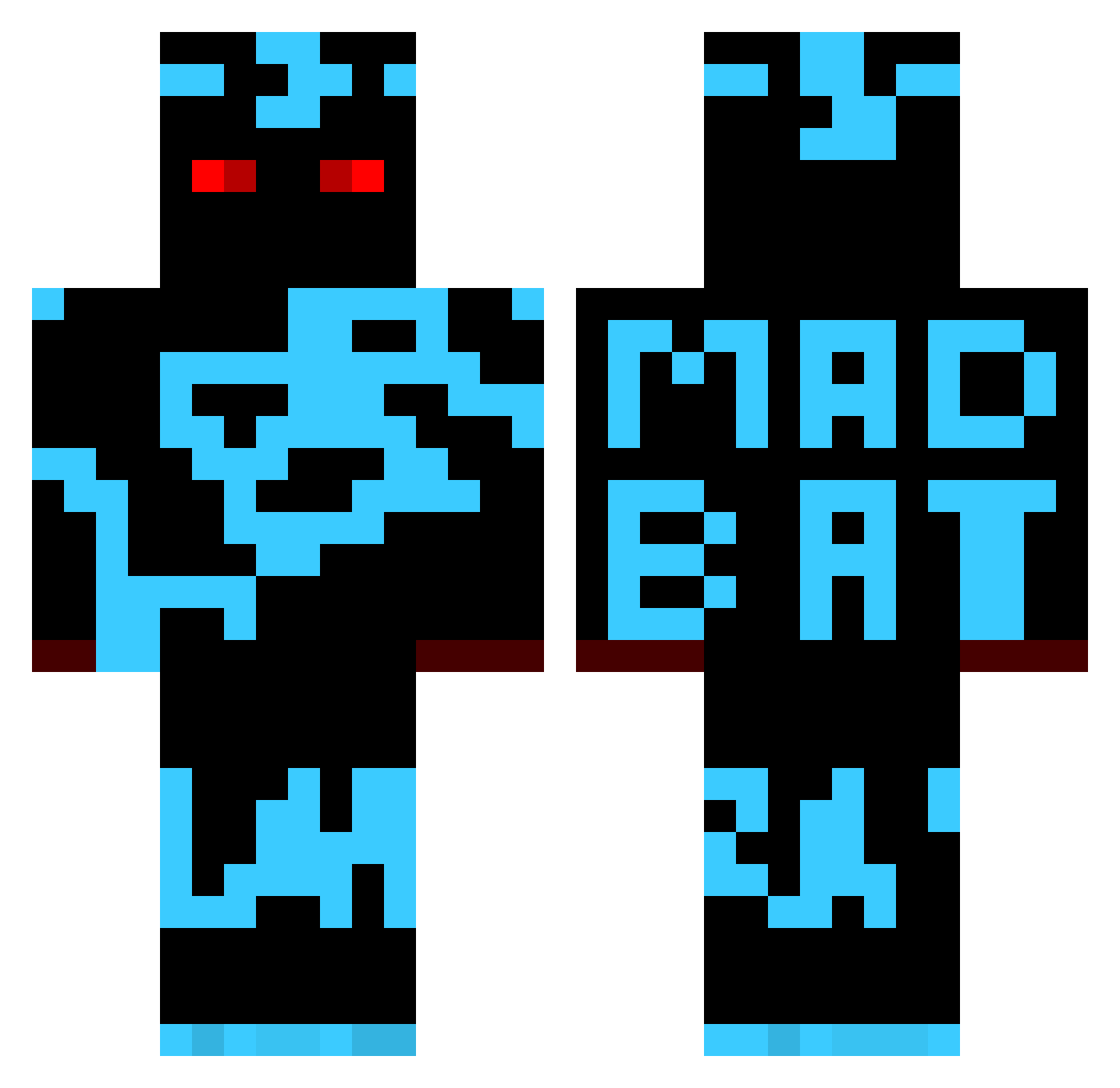 mimisloco Minecraft skin, front and back view