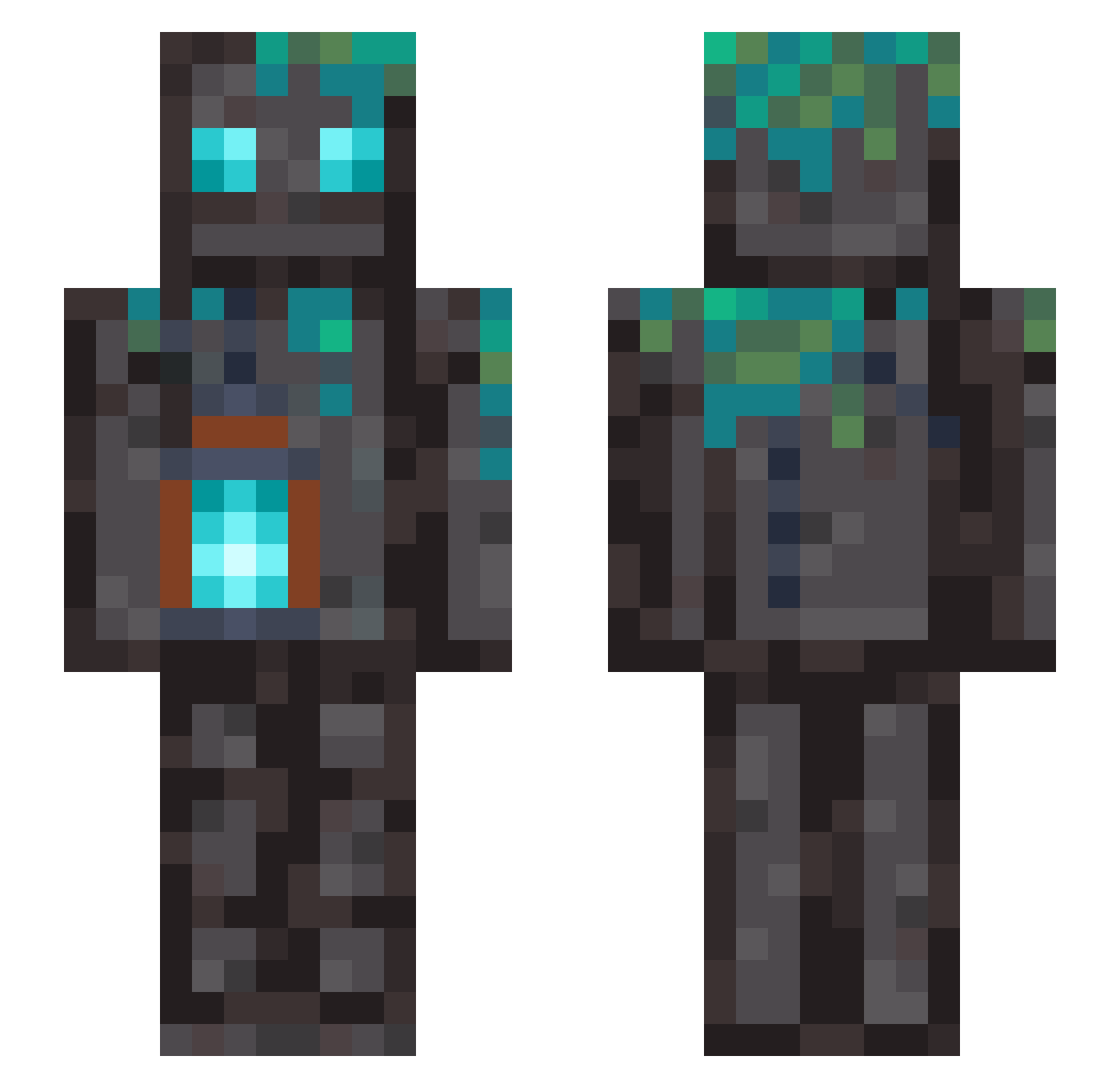 Dambarioid Minecraft skin, front and back view