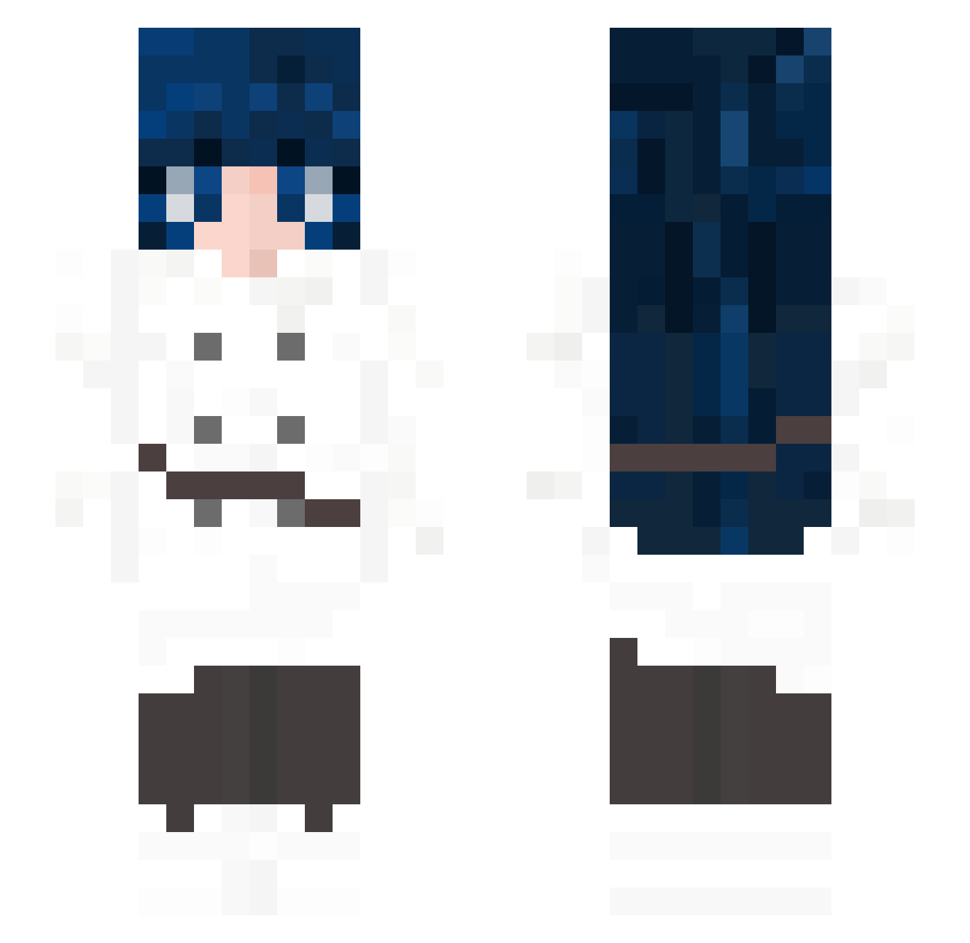Chucchi Minecraft skin, front and back view